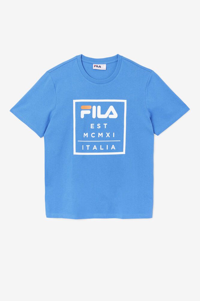 Fila T-Shirt Mens Blue - Tenez - Philippines 4920167-XL